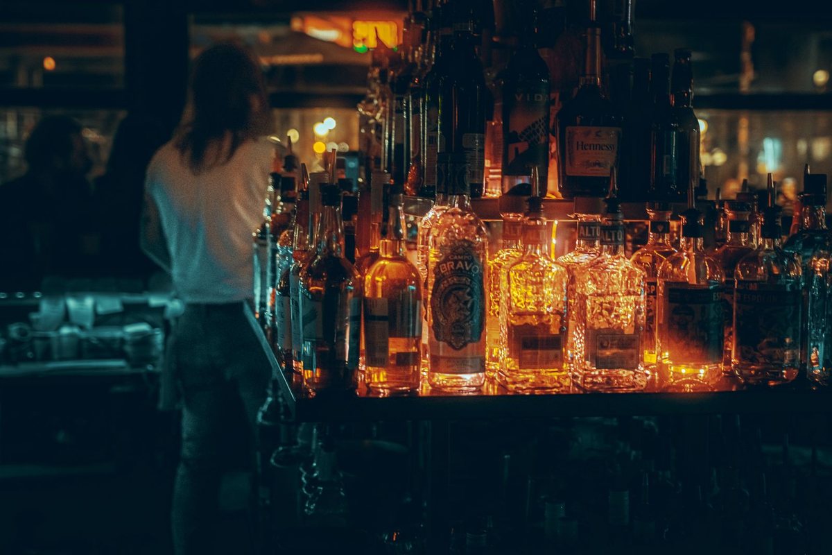 The back bar of the Ling Bar