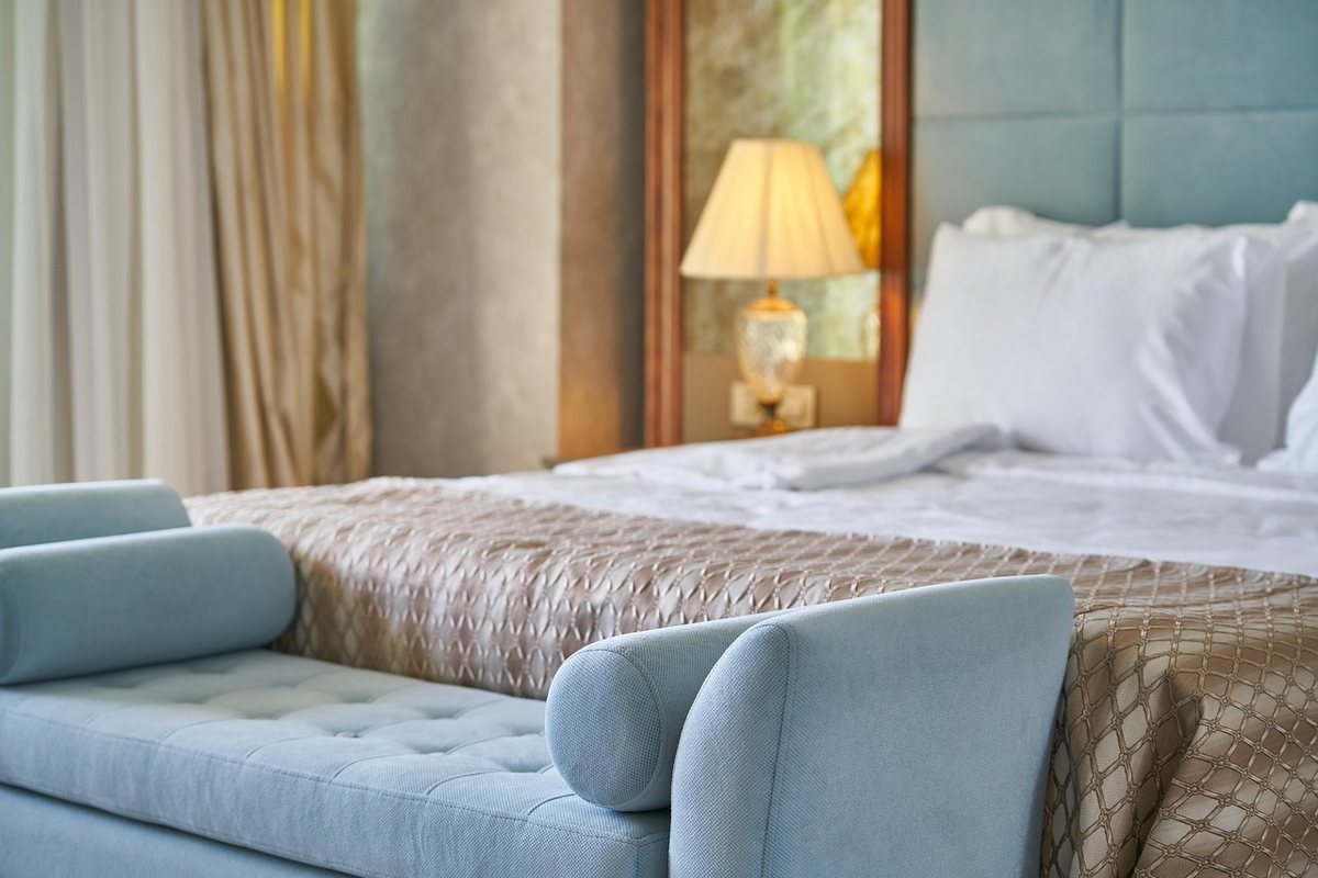 A welcome tray set out in a suite